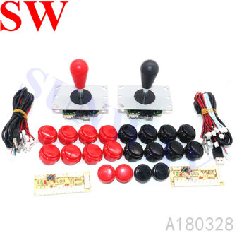 2 spelers Arcade Joystick DIY Kit met Nul Vertraging USB Encoder Om PC Arcade Sanwa Joystick + Sanwa Push Knoppen voor Arcade Mame other kleur
