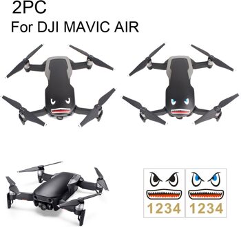 2 st Haai Decoratie Sticker Voor DJI MAVIC AIR Drone Body Bescherming Huid Quadcopter Camera Drone Zwarte Decals Accessoires BAY01