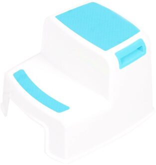 2 Stappen Dubbele Kruk Plastic 280 Lbs Voor Kids Anti-Slip Kind Ladder Kinderen Antislip Voeten verhogen Badkamer Wc Kruk blauw