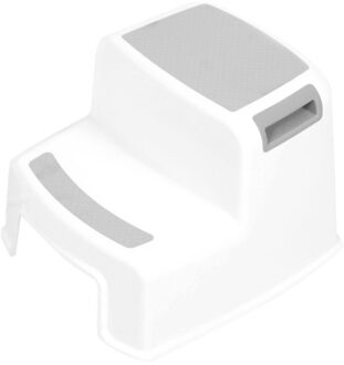 2 Stappen Dubbele Kruk Plastic 280 Lbs Voor Kids Anti-Slip Kind Ladder Kinderen Antislip Voeten verhogen Badkamer Wc Kruk grijs