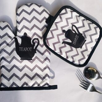 2 Stk/set Magnetron Bakken Bbq Handschoen Katoen Leuke Ovenwanten Hittebestendige Linnen Potholders Antislip Keuken Koken Gereedschap mitten