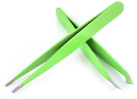 2 Stk/set Mooie Groene Pro Vrouwen Rvs Ontharing Wenkbrauw Pincet Beauty Make-Up Tool