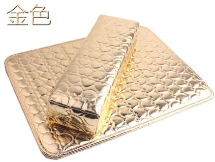 2 Stk/set Pu Leer Liefde Hand Kussen, Rechthoekige Hand Kussen Met Kussen, Nail Perzik Hart Hand Kussen, 5 Kleuren Om Uit Te Kiezen gouden