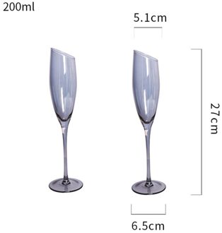 2 Stk/set Schuine Cut Glas Rainbow Wijnglas Champagne Glas Water Glas Moderne Beker Cocktail Glas Transparant Kristal Glas F