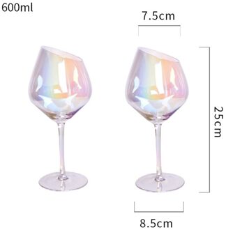 2 Stk/set Schuine Cut Glas Rainbow Wijnglas Champagne Glas Water Glas Moderne Beker Cocktail Glas Transparant Kristal Glas