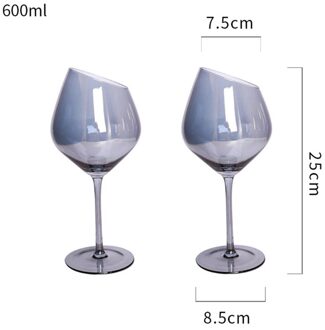 2 Stk/set Schuine Cut Glas Tall Wijn Glas Kristal Champagne Glas Cocktail Glas Party Kleurrijke Water Glas Keuken Bar Gereedschap