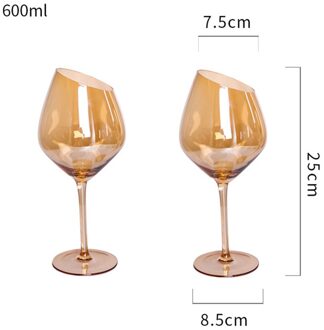 2 Stk/set Schuine Cut Glas Tall Wijn Glas Kristal Champagne Glas Cocktail Glas Party Kleurrijke Water Glas Keuken Bar Gereedschap