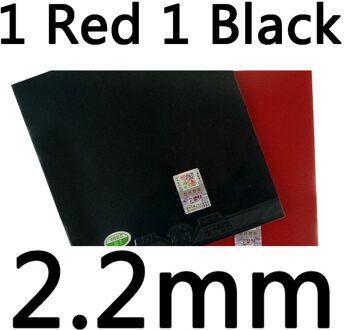 2 Stks 729 Algemene Een Paar Rubber 1 rode en 1 zwart in een pakket Pips-In Tafeltennis PingPong Rubber met Spons 2.2mm