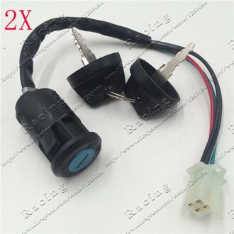 2 STKS ATV Contactslotset Lock met Stofdicht Cap 4 draden Universal Motorfiets crossmotor pit bike