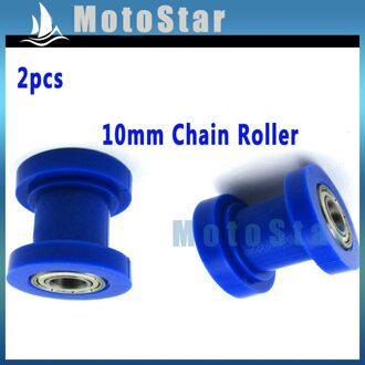 2 stks Blauw 10mm Dirt Pit Bike Chain Roller Katrol Spanner Voor TTR XR50 CRF50 KLX SSR Pitsterpro GPX SDG YCF Coolster Lifan YX