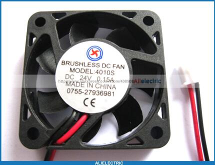 2 stks Borstelloze DC Cooling Ventilator 4010 s 24 v 7 Blade 40x40x10mm 2 Draden
