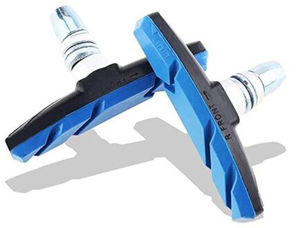 2 stks Duurzaam Mountain Road Fiets remblokken MTB Geen Slip Remmen V Brake Holder Schoenen Rubber Blokken 1paar- blauw