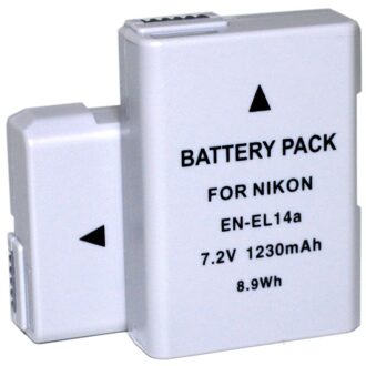2 stks enel14 EN-EL14a Li-Ion Batterij Voor Nikon Df D3100 D3200 D3300 D3400 D5100 D5200 D5300 D5400 D5500 D5600 SLR camera