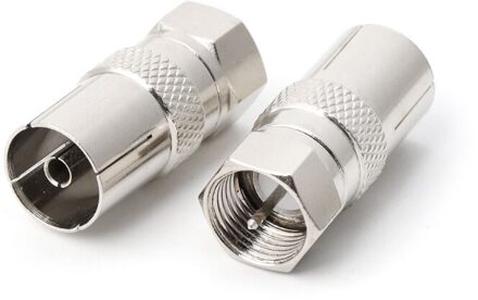 2 stks F Type Man Plug Connector Socket om RF Coax TV Antenne Vrouwelijke RF Adapters