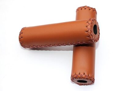 2 stks Fiets Foam Grips MTB Vouwfiets Zachte Comfortabele Fiets Grips Antislip Lederen Sponge Handvatten bruin