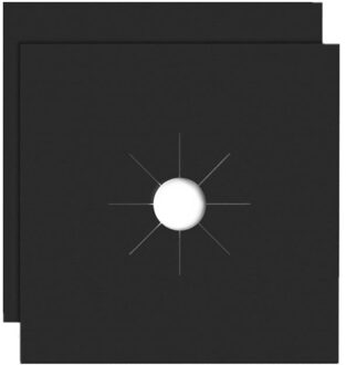 2 stks fornuis covers Universele Brander Covers Protector Lakens Oven Liner Herbruikbare 2o0803 zwart