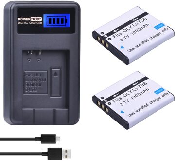 2 Stks LI-70B Li-70B Li 70B Batterijen en LCD USB Charger voor Olympus VG110 VG120 VG-160 X-940 D-715 FE-4020 FE-4040 VG-140 VR-130
