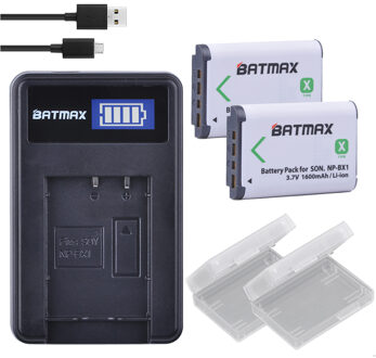 2 stks NP-BX1 np bx1 Batterij + LCD Charger voor Sony DSC-RX100 DSC-WX500 IV HX300 WX300 HDR-AS15 X3000R MV1 AS30V HDR-AS300