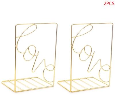 2 Stks/paar Creatieve Cactus Vormige Metalen Boekensteunen Boek Ondersteuning Stand Desk Organizer Opslag Houder Plank R91A goud