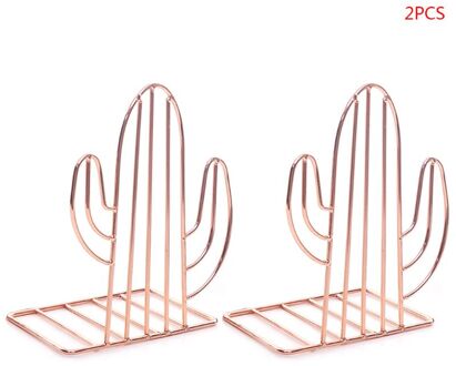 2 stks/paar Creatieve Cactus Vormige Metalen Boekensteunen Boek Ondersteuning Stand Desk Organizer Opslag Houder Plank RGD