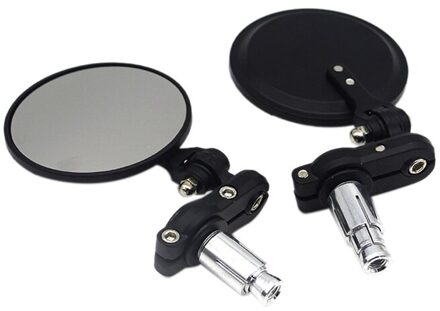 2 Stks/paar Motorfiets Achteruitkijkspiegels Ronde 7/8 Inch Handvat Bar End Opvouwbare Motor Side Mirror Voor Suzuki Voor Kawasaki forh