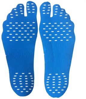 2 Stks/paar Voet Stickers Schoenen Voor Stok Op Zolen Sticky Pads Strand Zwembad Sok Waterdichte Hypoallergeen Lijm Voetverzorging Pads blauw / L