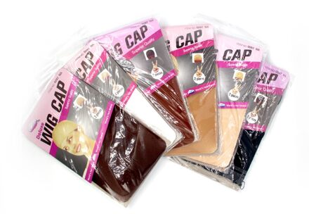 2 Stks/pak Haar Netto Pruik Liner Goedkope Pruik Caps Voor Maken Pruik Spandex Netto Elastische Dome Pruik Cap licht bruin