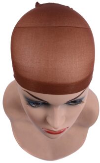 2 Stks/pak Pruik Haarnetjes Gratis Size Pruik Cap Voor Haar Weven Stretch Mesh Haarnetjes Maken Pruiken 5 kleuren rood bruin 2stk