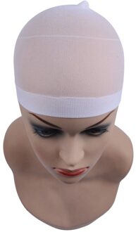 2 Stks/pak Pruik Haarnetjes Gratis Size Pruik Cap Voor Haar Weven Stretch Mesh Haarnetjes Maken Pruiken 5 kleuren wit 2stk