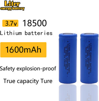 2 stks/partij 18500 Batterijen 18490 Real 1600 mAh Li-Ion Lithium 3.7 V Oplaadbare Zaklamp Zaklamp Batterij Power Bank LED Energie