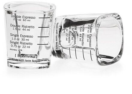 2 Stks/partij 2Oz Vierkante Expresso Borrelglaasjes Verdikte Dubbele Muur Ounce Cup 60Ml Meten Schalen Koffie Cup