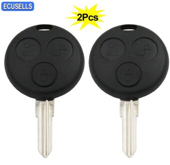 2 Stks/partij 3 Knop Afstandsbediening Sleutel Shell Case Smart Auto Sleutel Behuizing Fob Voor Mercedes Benz Smart City Road Star fortwo 450 Ongesneden Blade