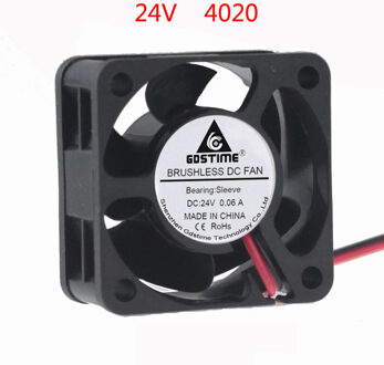 2 Stks/partij 40*40*20 Mm DC24V 4020 Borstelloze Fan 2pin Hoge Snelheid 6000 Rpm Ventilator Sleeve bearing