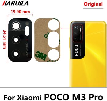 2 Stks/partij, camera Glas Lens Back Achteruitrijcamera Glas Lens Voor Xiaomi Poco M3 X3 F3 F2 F1 Pro Nfc Gt Met lijm Poco M3 Pro