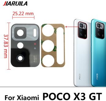 2 Stks/partij, camera Glas Lens Back Achteruitrijcamera Glas Lens Voor Xiaomi Poco M3 X3 F3 F2 F1 Pro Nfc Gt Met lijm Poco X3 GT