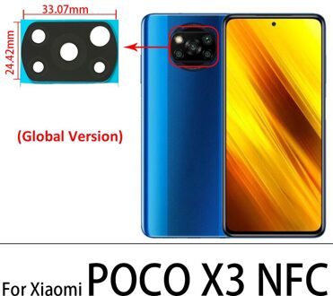 2 Stks/partij, camera Glas Lens Back Achteruitrijcamera Glas Lens Voor Xiaomi Poco M3 X3 F3 F2 F1 Pro Nfc Gt Met lijm Poco X3 NFC