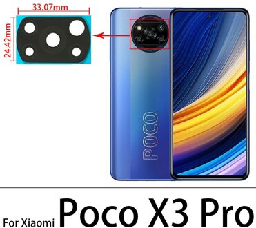 2 Stks/partij, camera Glas Lens Back Achteruitrijcamera Glas Lens Voor Xiaomi Poco M3 X3 F3 F2 F1 Pro Nfc Gt Met lijm Poco X3 Pro