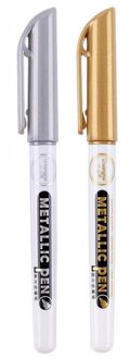2 Stks/partij Diy Metallic Waterdichte Permanente Verf Marker Pennen Goud Zilver Hoogtepunten Voor Diy Epoxyhars Craft Tekening Pen 1stk zilver-1stk goud
