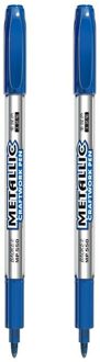 2 Stks/partij Diy Metallic Waterdichte Permanente Verf Marker Pennen Goud Zilver Hoogtepunten Voor Diy Epoxyhars Craft Tekening Pen 2stk blauw