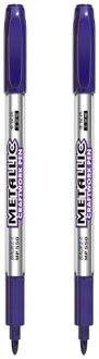 2 Stks/partij Diy Metallic Waterdichte Permanente Verf Marker Pennen Goud Zilver Hoogtepunten Voor Diy Epoxyhars Craft Tekening Pen 2stk paars