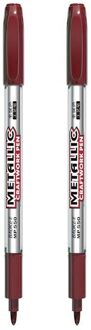 2 Stks/partij Diy Metallic Waterdichte Permanente Verf Marker Pennen Goud Zilver Hoogtepunten Voor Diy Epoxyhars Craft Tekening Pen 2stk rood