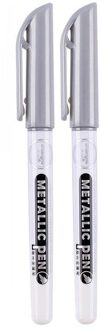 2 Stks/partij Diy Metallic Waterdichte Permanente Verf Marker Pennen Goud Zilver Hoogtepunten Voor Diy Epoxyhars Craft Tekening Pen 2stk zilver