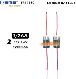 2 Stks/partij Eemb ER14250 1/2AA 3.6V 1200 Mah Lithium Batterij Met Lassen