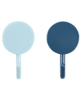 2 Stks/partij Haak Plastic Deur Hanger Zelfklevende Muur Hanger Hoed Rekken Sleutel Hanger Muur Organizer Home Decor Sleutelhouder blauw darkblue