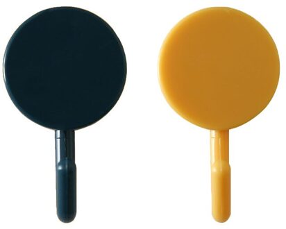 2 Stks/partij Haak Plastic Deur Hanger Zelfklevende Muur Hanger Hoed Rekken Sleutel Hanger Muur Organizer Home Decor Sleutelhouder blauw geel