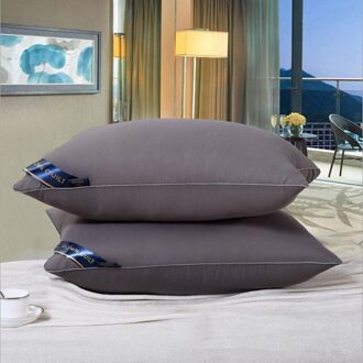 2 Stks/partij Hotel Borduurwerk Zachte Fluwelen Nek Kussen. Huishoudelijke Effen Kleur Borduurwerk Wasbare Kussens. Fabrikant Verkoop licht grijs