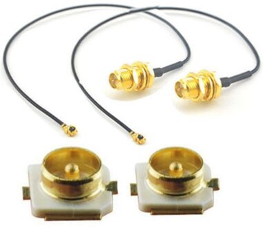 2 stks/partij IPX Naar RP-SMA Vrouwelijke WIFI Antenne Kabel 17 cm + Mini PCI u. fl Mannelijke SMD Connector