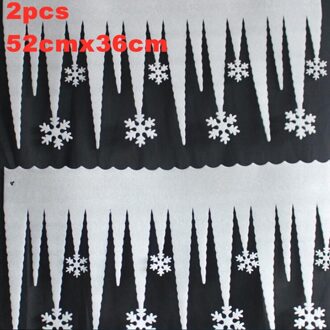 2 Stks/partij Kunstmatige Witte Sneeuwvlok Sneeuw Ijs Strip Xmas Decor Ornament Party Window Kerst Overwaarde Sneeuw Vlok Decoratie 2stk