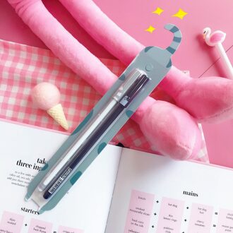 2 Stks/partij Leuke Kawaii Gespikkelde Papier Kaart Kat Gel Pen 0.38 Mm Inkt Pen Relatiegeschenk Briefpapier School & Kantoor Supply grijs kat