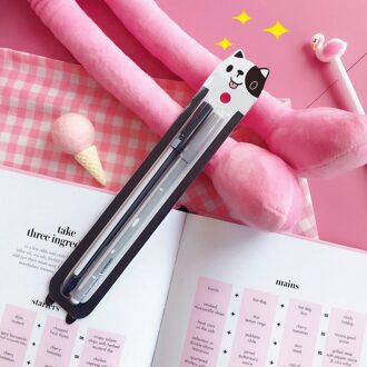 2 Stks/partij Leuke Kawaii Gespikkelde Papier Kaart Kat Gel Pen 0.38 Mm Inkt Pen Relatiegeschenk Briefpapier School & Kantoor Supply zwart kat